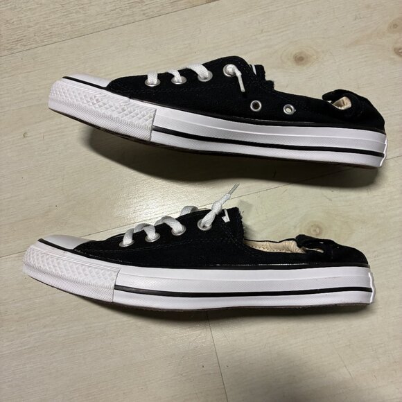 Converse ALL STAR (Chuck Taylor) Black Slip-On Sneaker Size 8.5 - Picture 2 of 6